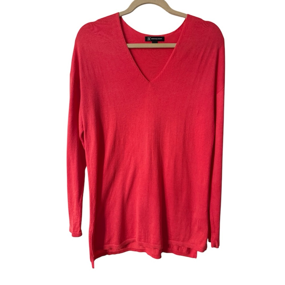 Women's V-Neck coral orange reddish Sweater
INC  size small